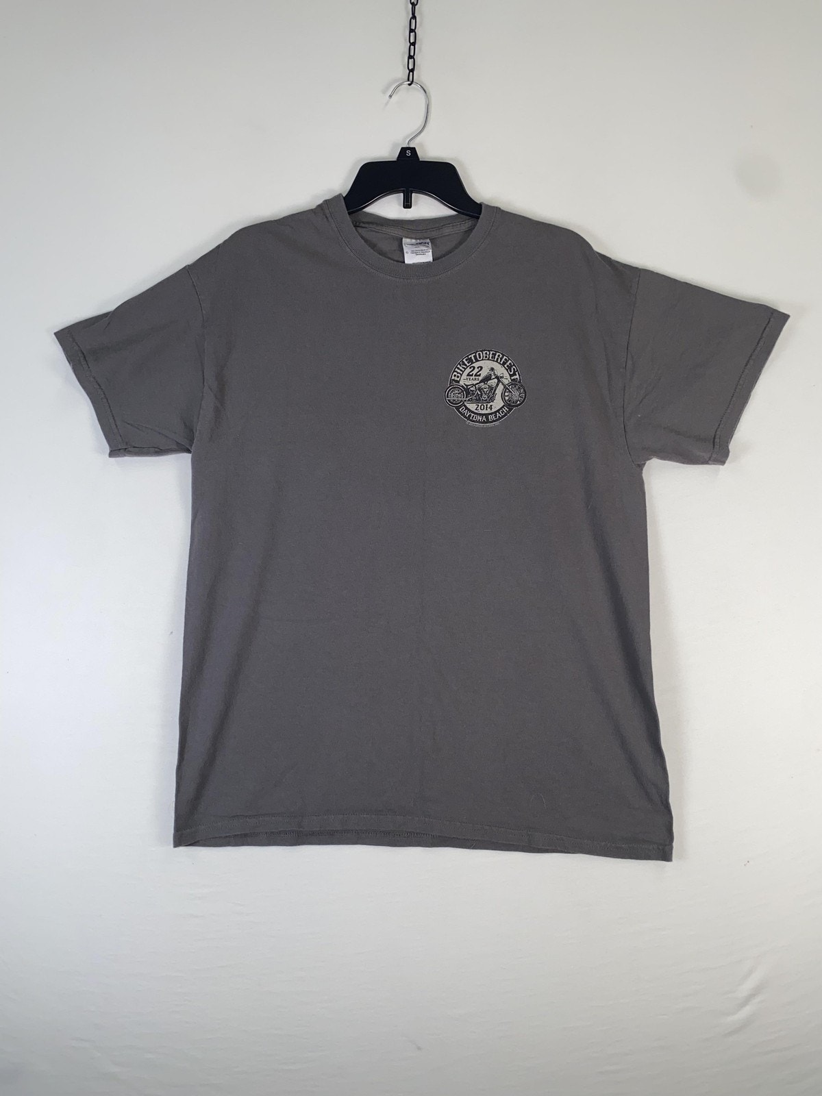 Gildan Shirt Mens Large Gray Biketoberfest Daytona Beach Motorcycle Graphic Tee